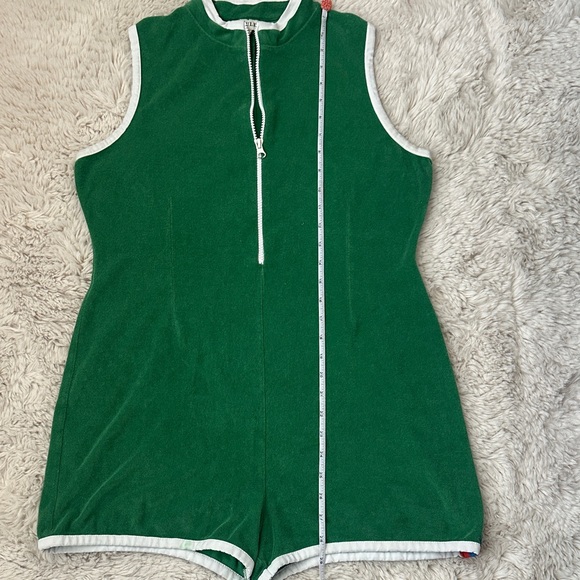 KULE Terry Cloth Retro zip Small Women’s emerald green Serena romper - Picture 7 of 7